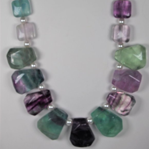 Jewelry - Flourite and Pearls Necklace